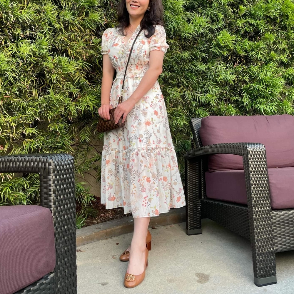 Floral midi dress, spring dress, summer dress